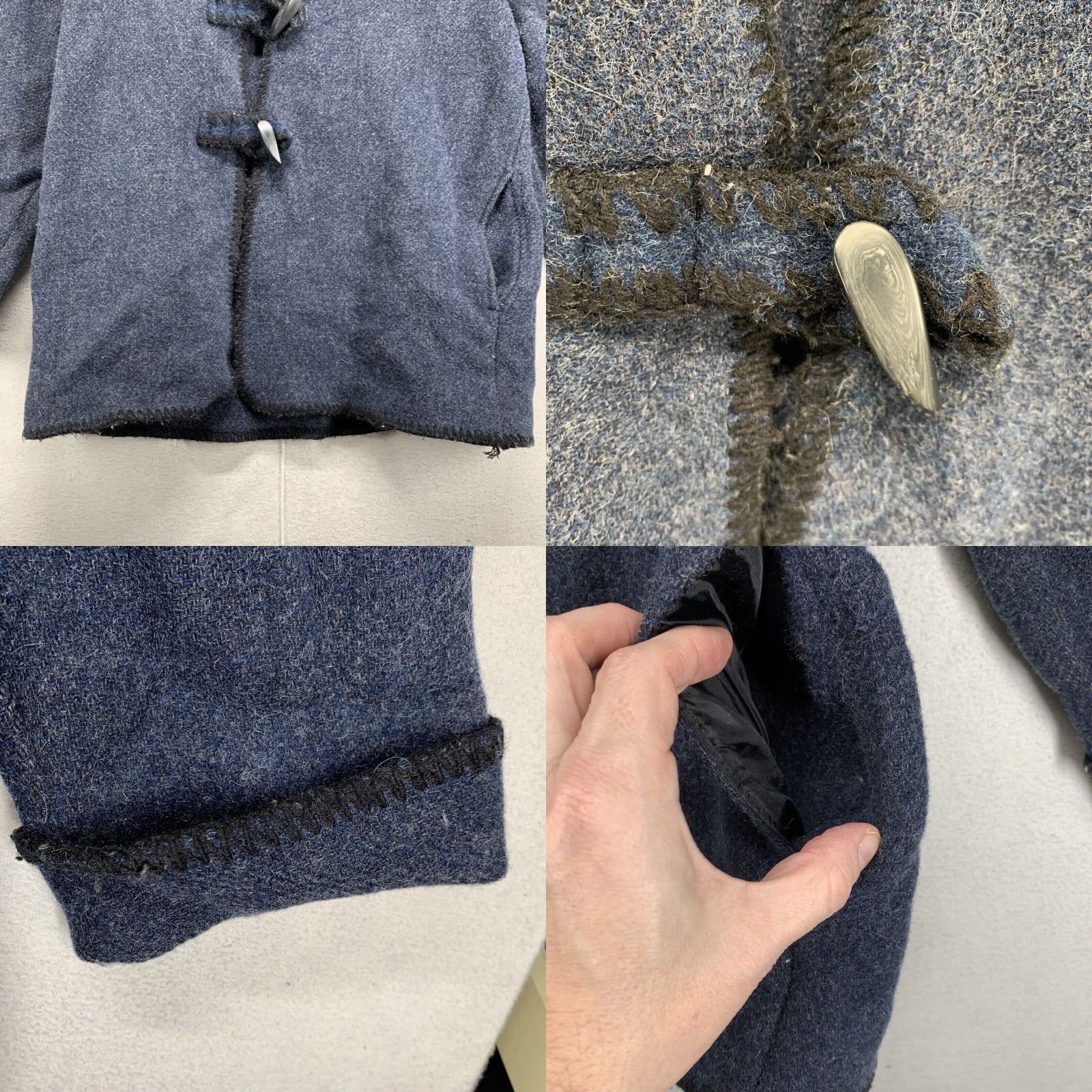Vintage VINTAGE Marsh Landing Women’s Wool Jacket Coat Short Heavyweight Long Sleeve Blue Solid Fall Winter Casual Bohemian Size M / US 6-8 / IT 42-44 - 8 Thumbnail