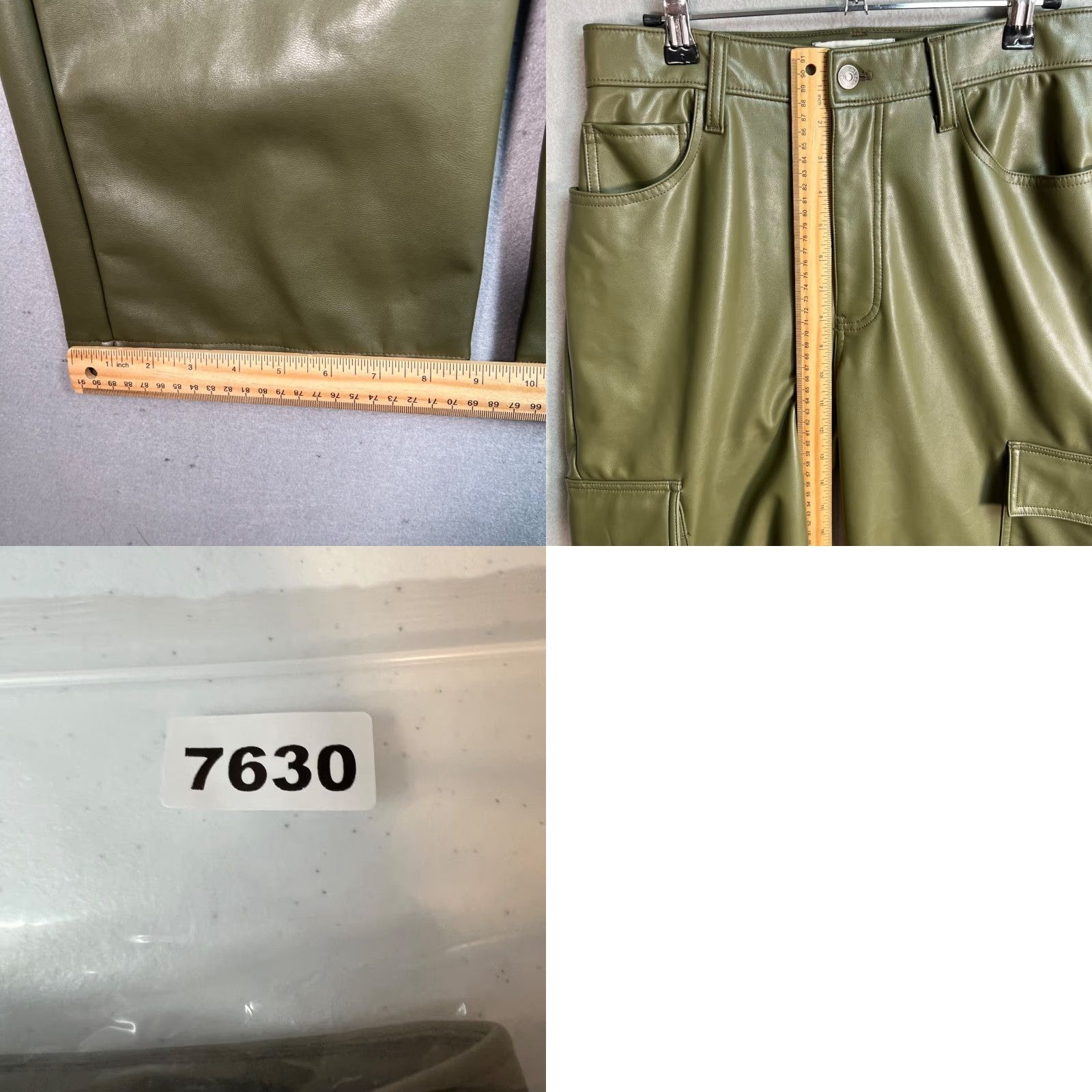 Abercrombie & Fitch Abercrombie & Fitch 90s Relaxed High Rise Faux Leather Cargo Pants Green Size 8 Size 30" / US 8 / IT 44 - 8 Thumbnail