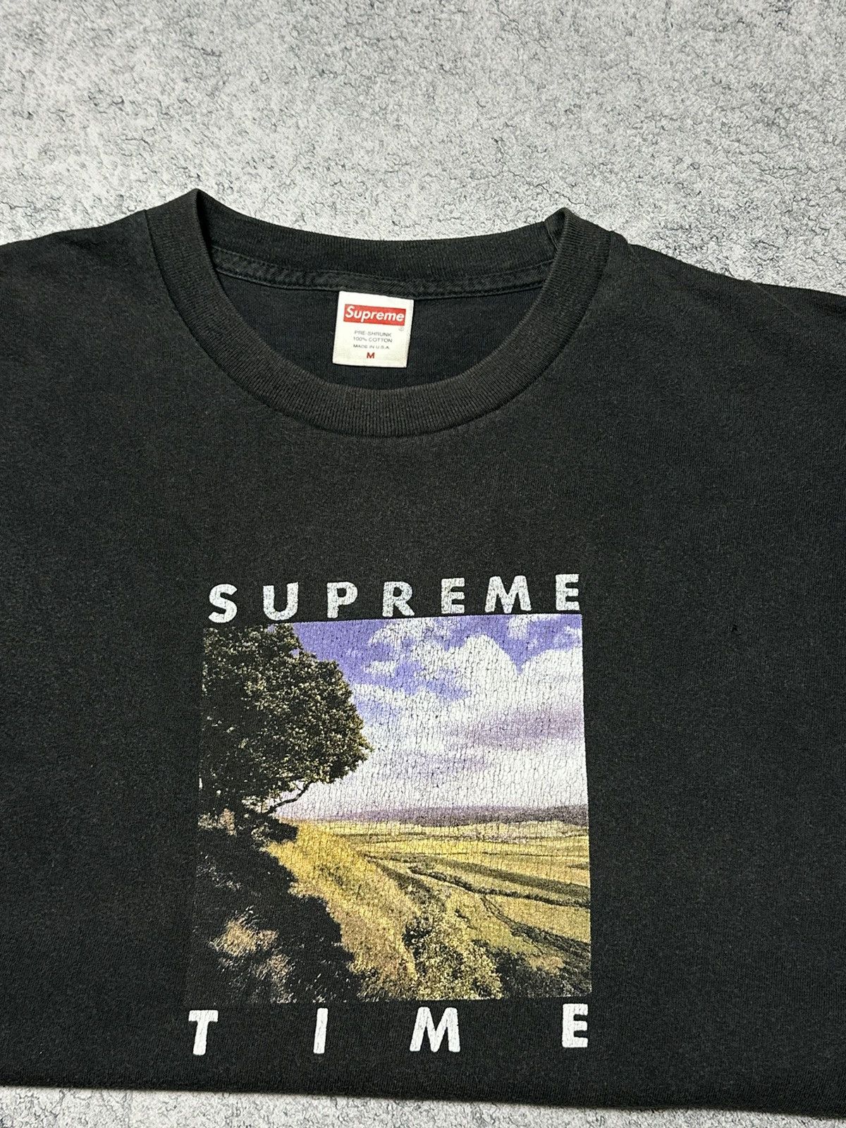Supreme Supreme Time Faded Black Tee T-Shirt SS20 Size US M / EU 48-50 / 2 - 4 Thumbnail
