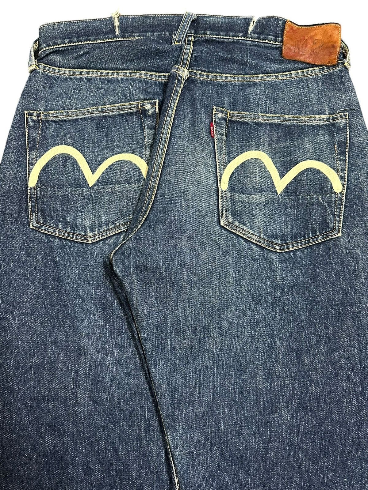 Evisu Vintage 80s Usa Evis Selvedge Faded Wash Style Baggy Jeans Size US 30 / EU 46 - 7 Thumbnail