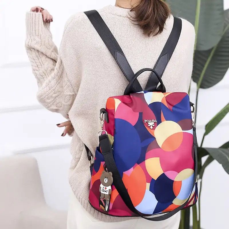 Vintage Multifunctional Anti-theft Backpacks Oxford Shoulder Bags Size ONE SIZE - 2 Thumbnail