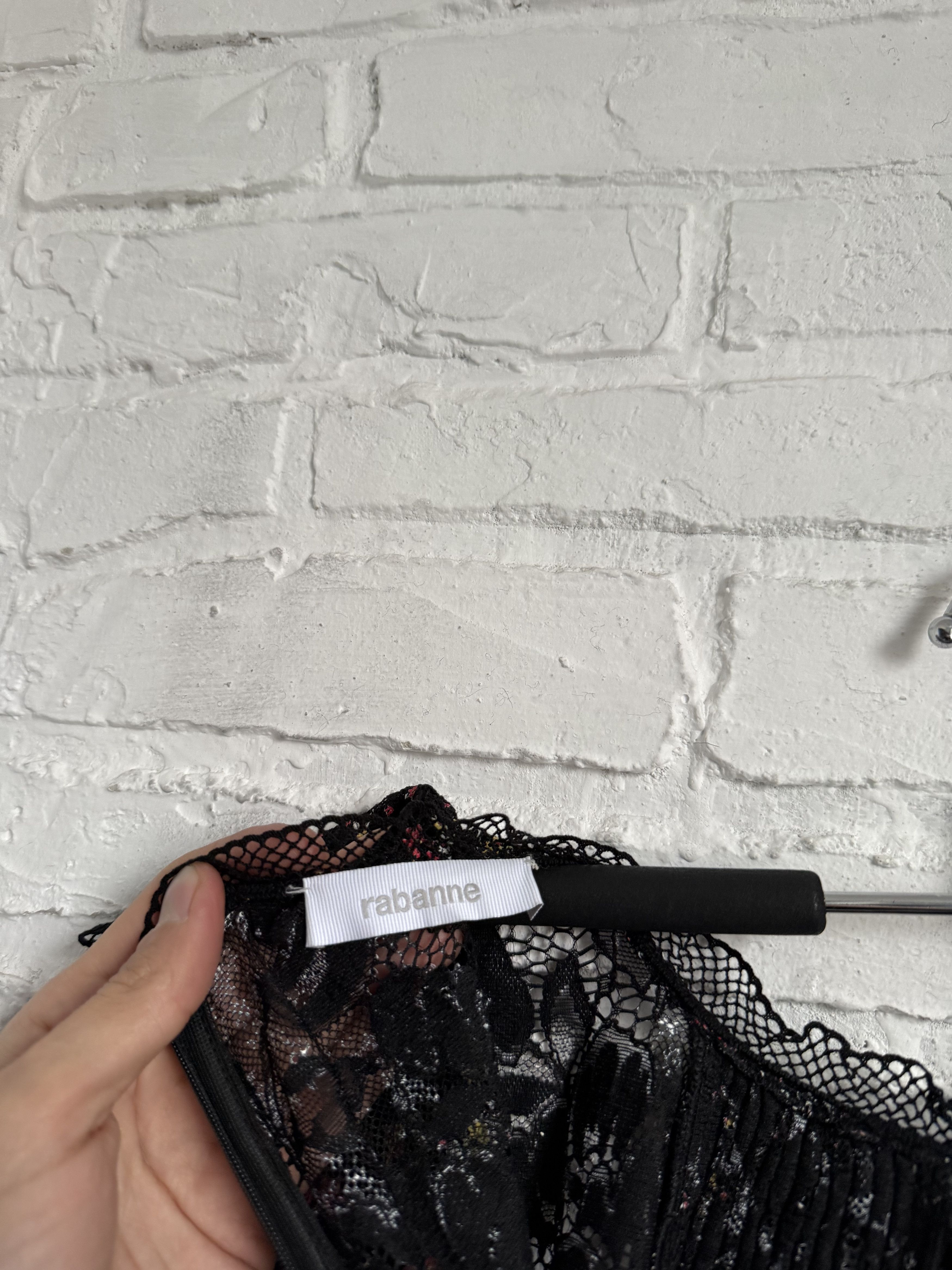 Paco Rabanne Rabanne Floral Lace Top & Skirt Set Black Size XS / US 0-2 / IT 36-38 - 14 Thumbnail