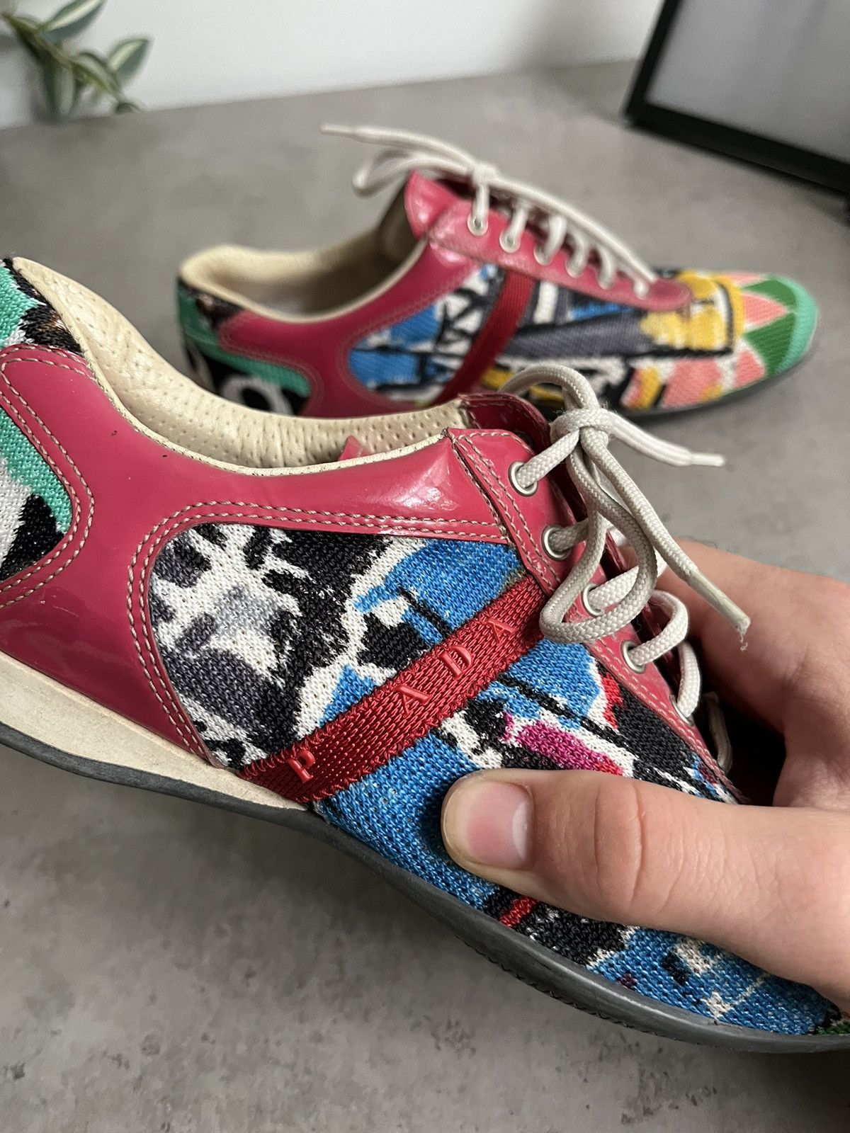 Prada Prada Sport Multicolor Fabric And Patent Leather Low Top Size US 6.5 / IT 36.5 - 5 Thumbnail