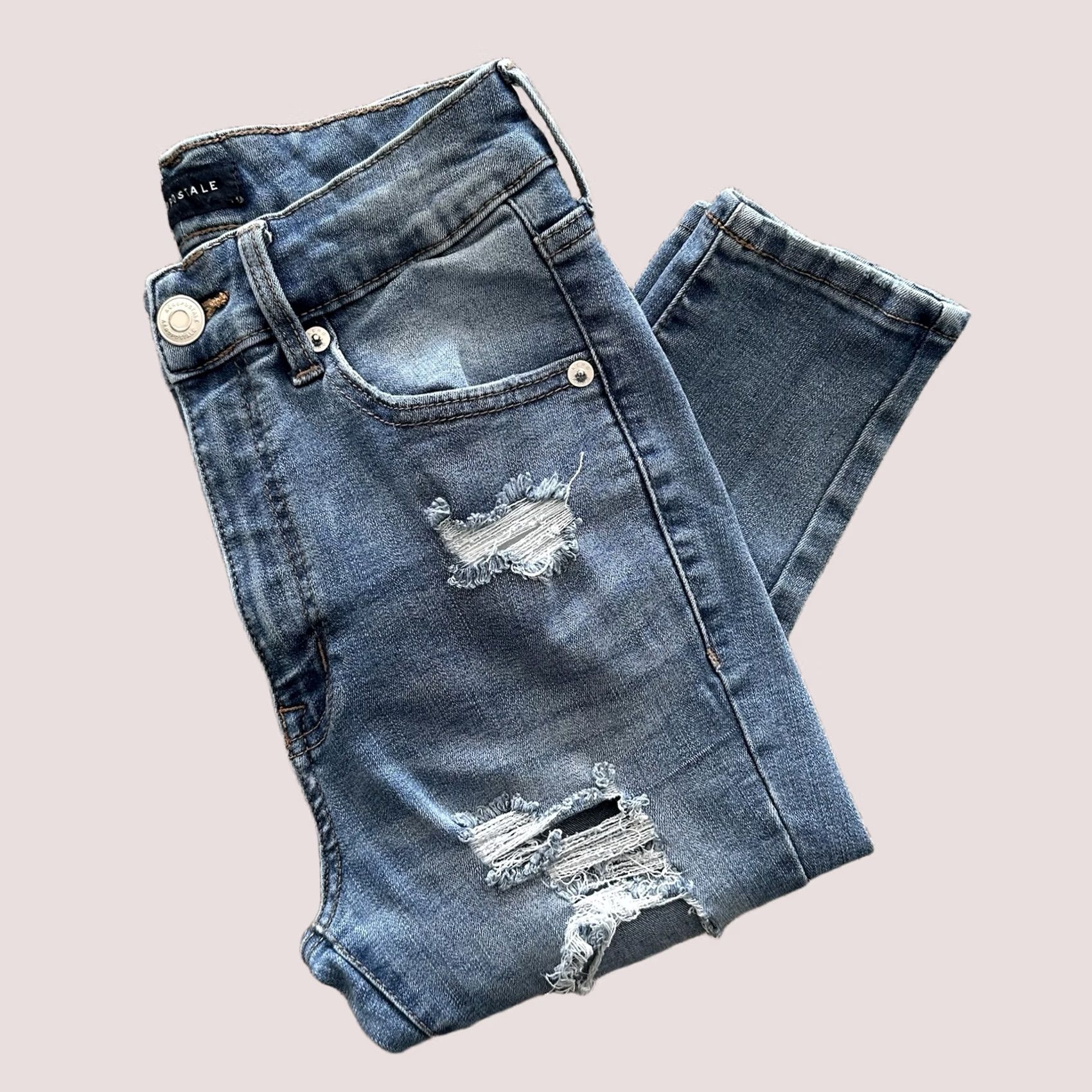 Vintage Aéropostale Jeans Womens 6 Reg 24x27 High Rise Jegging Distressed Blue Pants Jeans Women XS? Size 42" / US 20 - 1 Thumbnail