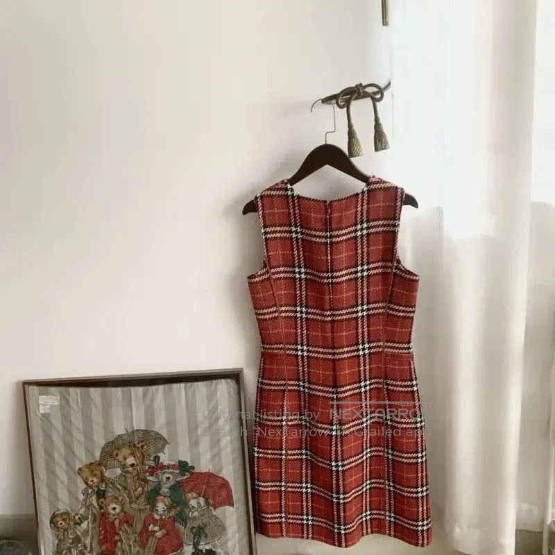 Burberry Burberry Red Cotton Check Dress for Women. Size M / US 6-8 / IT 42-44 - 5 Thumbnail