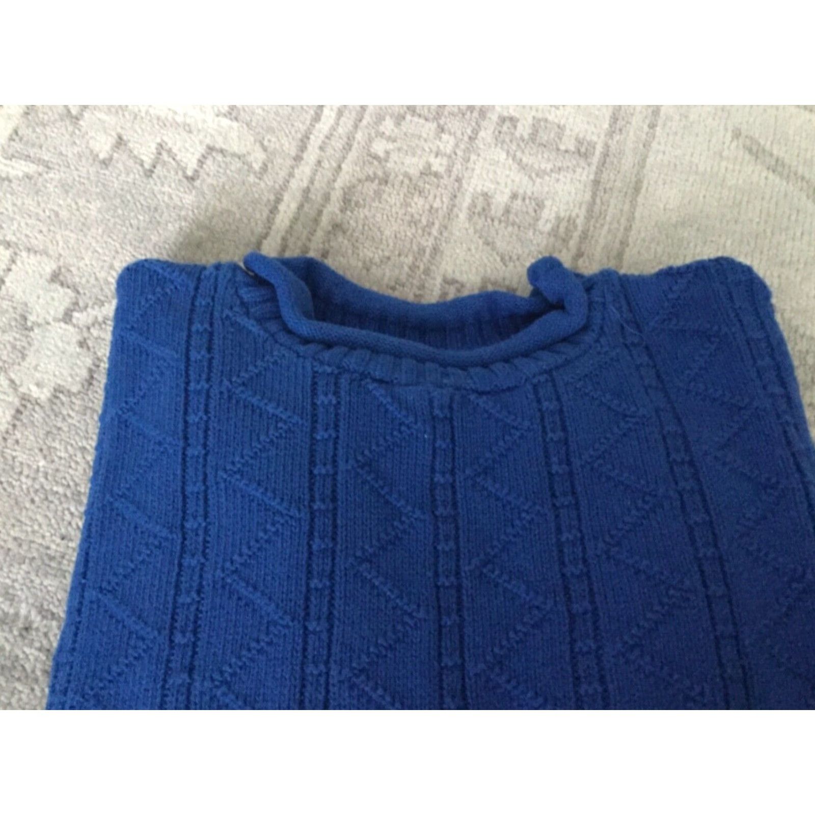 X-LARGE VINTAGE WOMANS MOCKNECK SWEATER 80s Blue XL X-Large Womens Size XL / US 12-14 / IT 48-50 - 2 Thumbnail