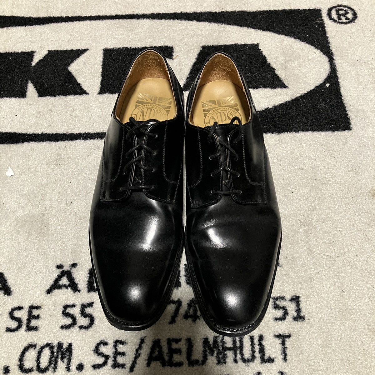 Solovair Black Hi-Shine 4 Eye Gibson (No Shoe box) Size US 9 / EU 42 - 2 Thumbnail