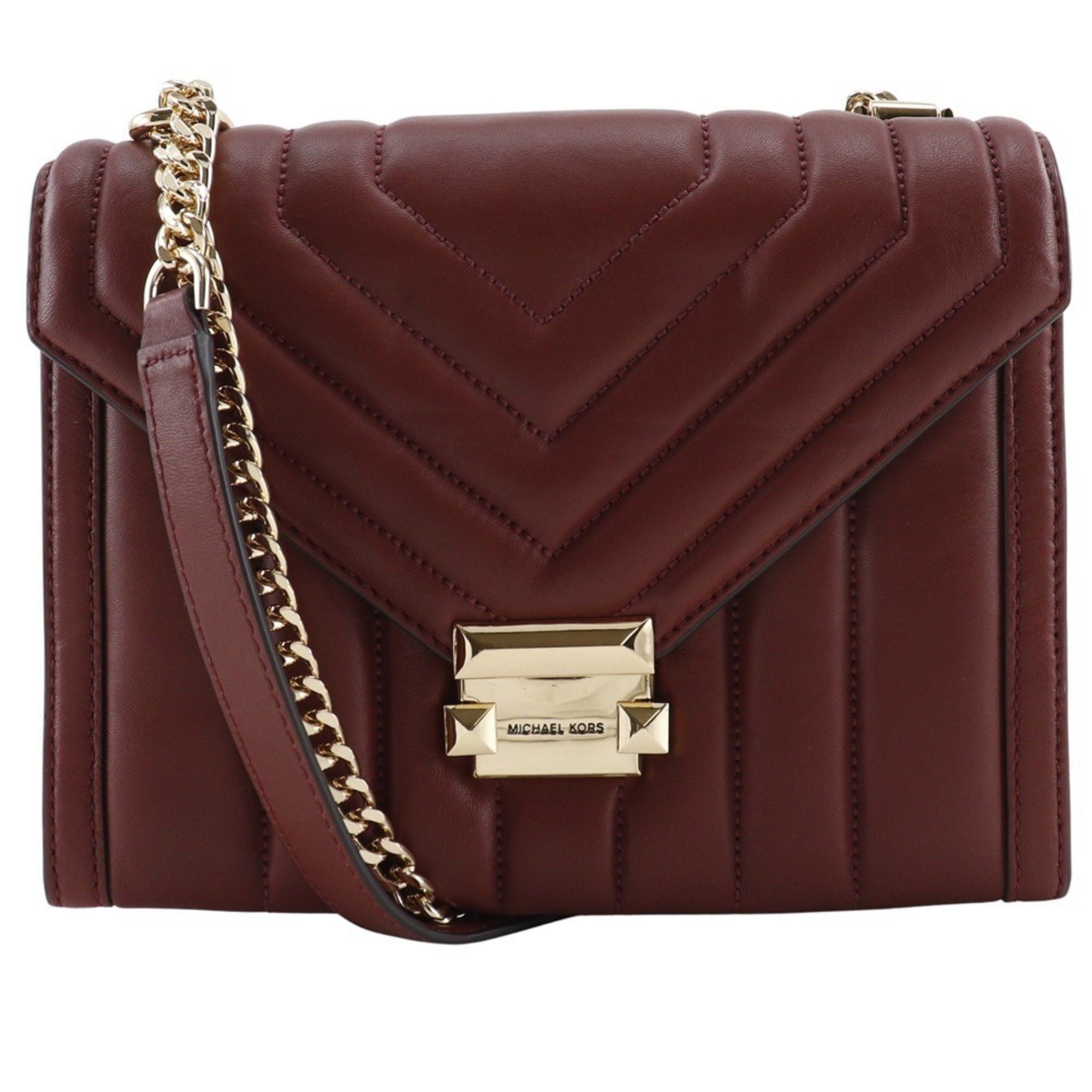 Michael Kors Michael Kors Whitney Shoulder Bag, Chain 30F8GXIL3T, Red Calfskin, Flap, Whitney, Women's Size ONE SIZE - 1 Thumbnail