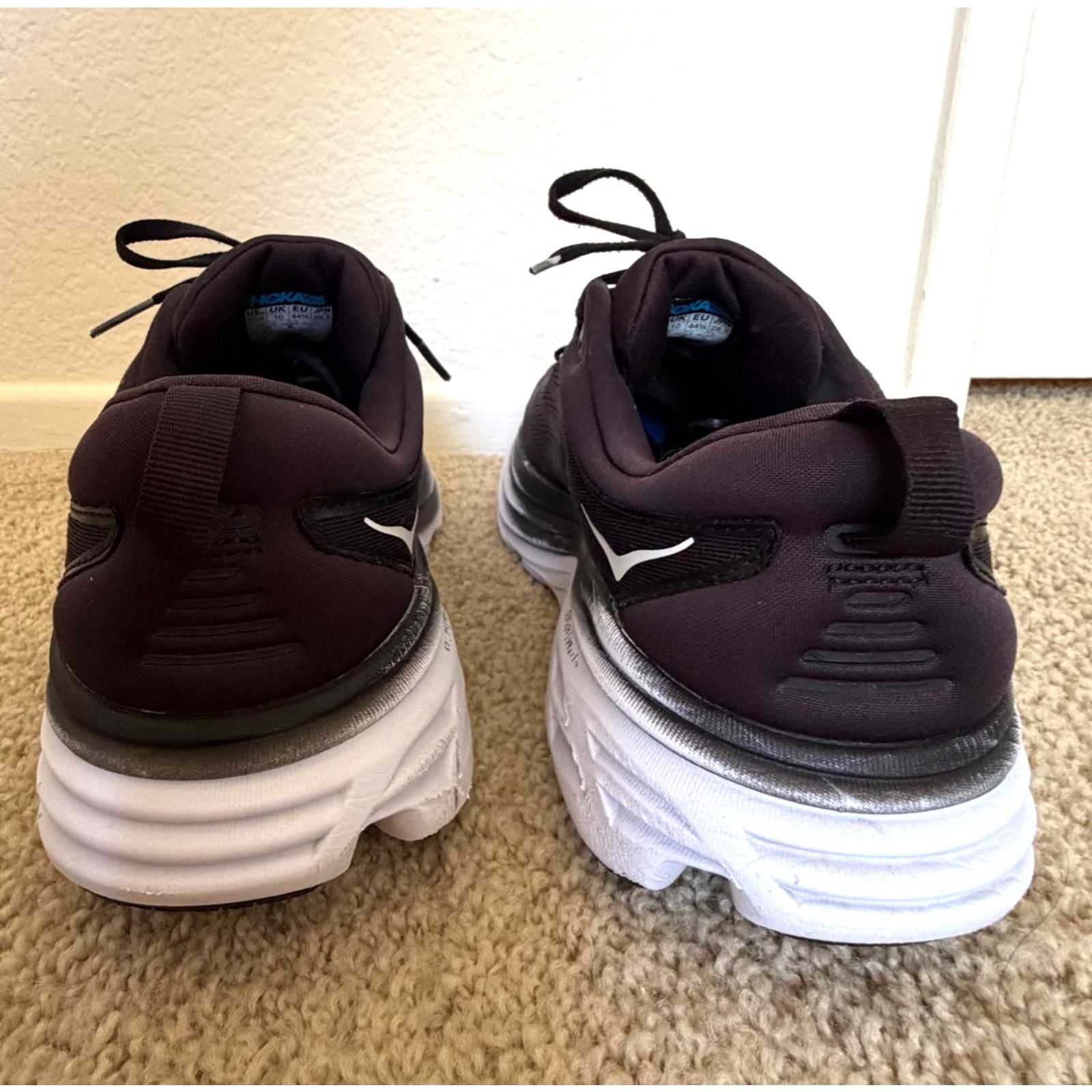 Hoka Hoka Bondi 8 Wide Black White Men's Road Running Sneakers Size US 8 / EU 41 - 5 Thumbnail