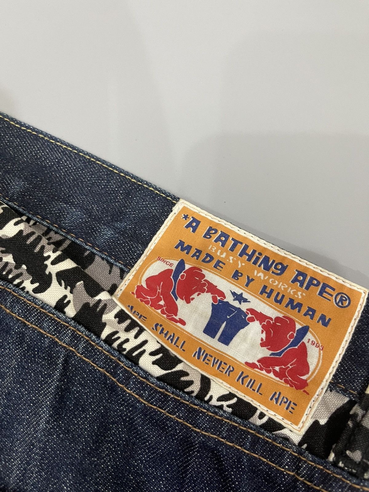 Bape Bape Nigo Nape Embroidered Jorts Bapesta denim Size US 31 - 9 Thumbnail