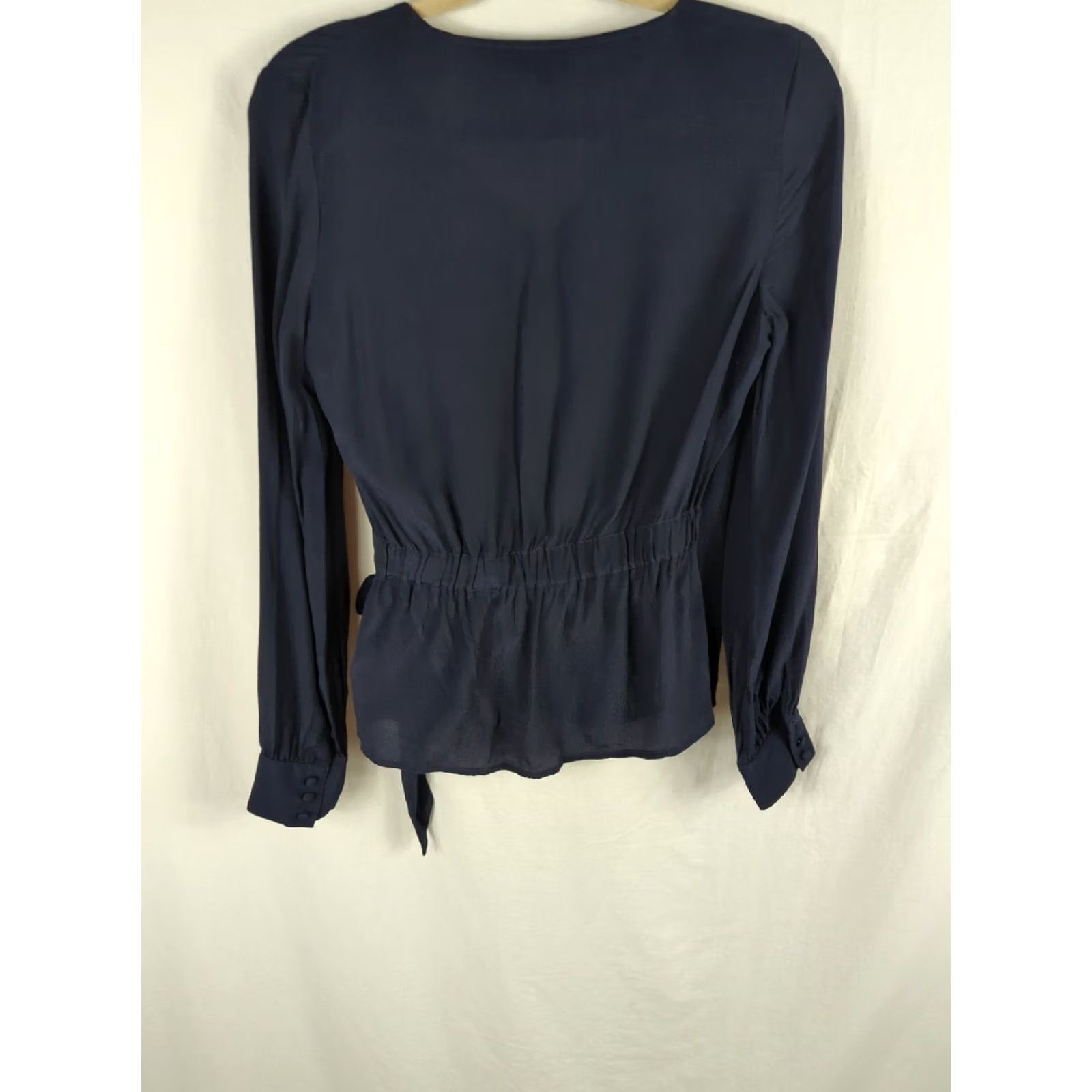 Talbots Talbots Women Blouse XS Navy Blue Wrap career Size XS / US 0-2 / IT 36-38 - 6 Thumbnail