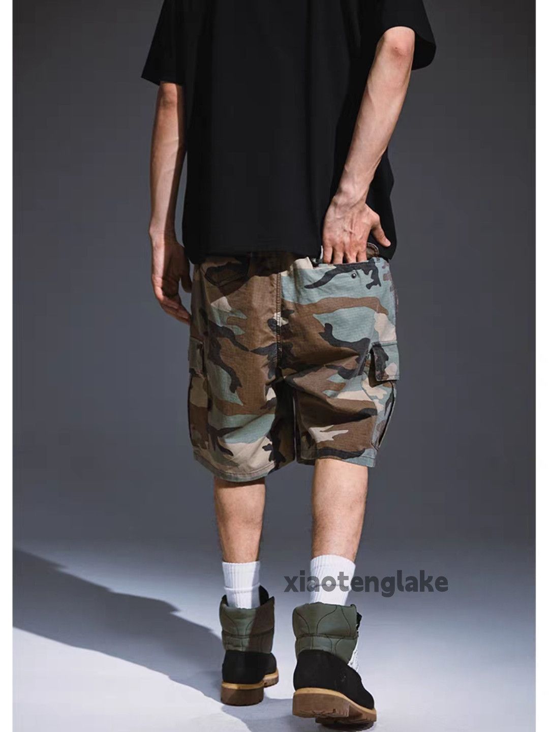 Vintage xtl supreme Stussy style loose hiphop camo cargo shorts Size US 28 / EU 44 - 2 Thumbnail