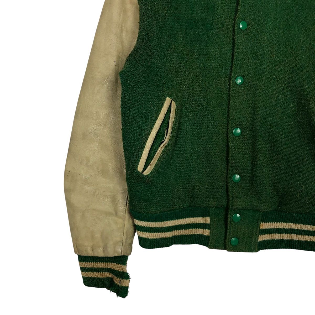 Golden Bear 🔥VINTAGE VARSITY LEATHER JACKET GOLDEN BEAR MADE IN USA Size US S / EU 44-46 / 1 - 6 Thumbnail