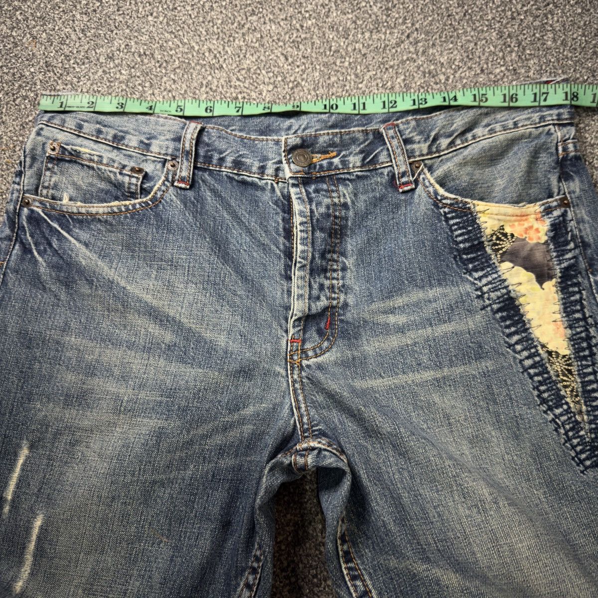 Japanese Brand 🔥🇯🇵 Archive Takeo Kikuchi Distressed Boro Sashiko Denim Size US 36 / EU 52 - 17 Thumbnail