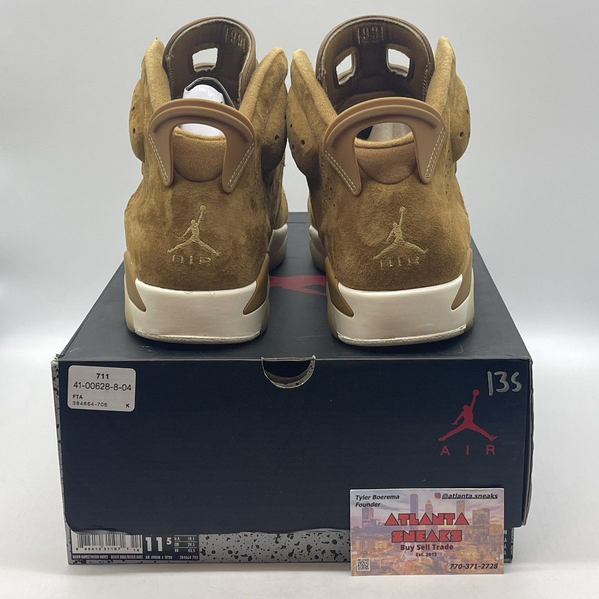 Jordan Brand Air Jordan 6 wheat Size US 11.5 / EU 44-45 - 3 Thumbnail