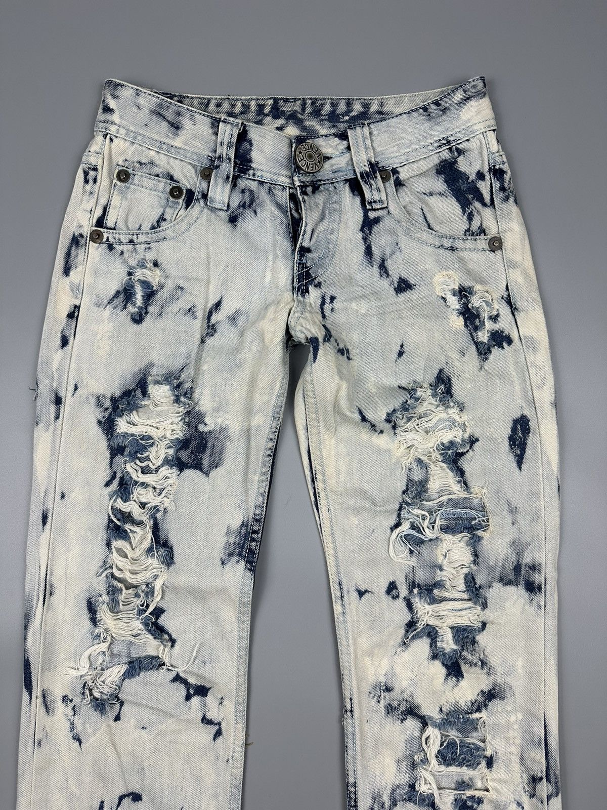 If Six Was Nine × Le Grande Bleu (L.G.B.) Distressed Vintage Vence Freak Acid Washed Denim Size US 28 / EU 44 - 5 Thumbnail