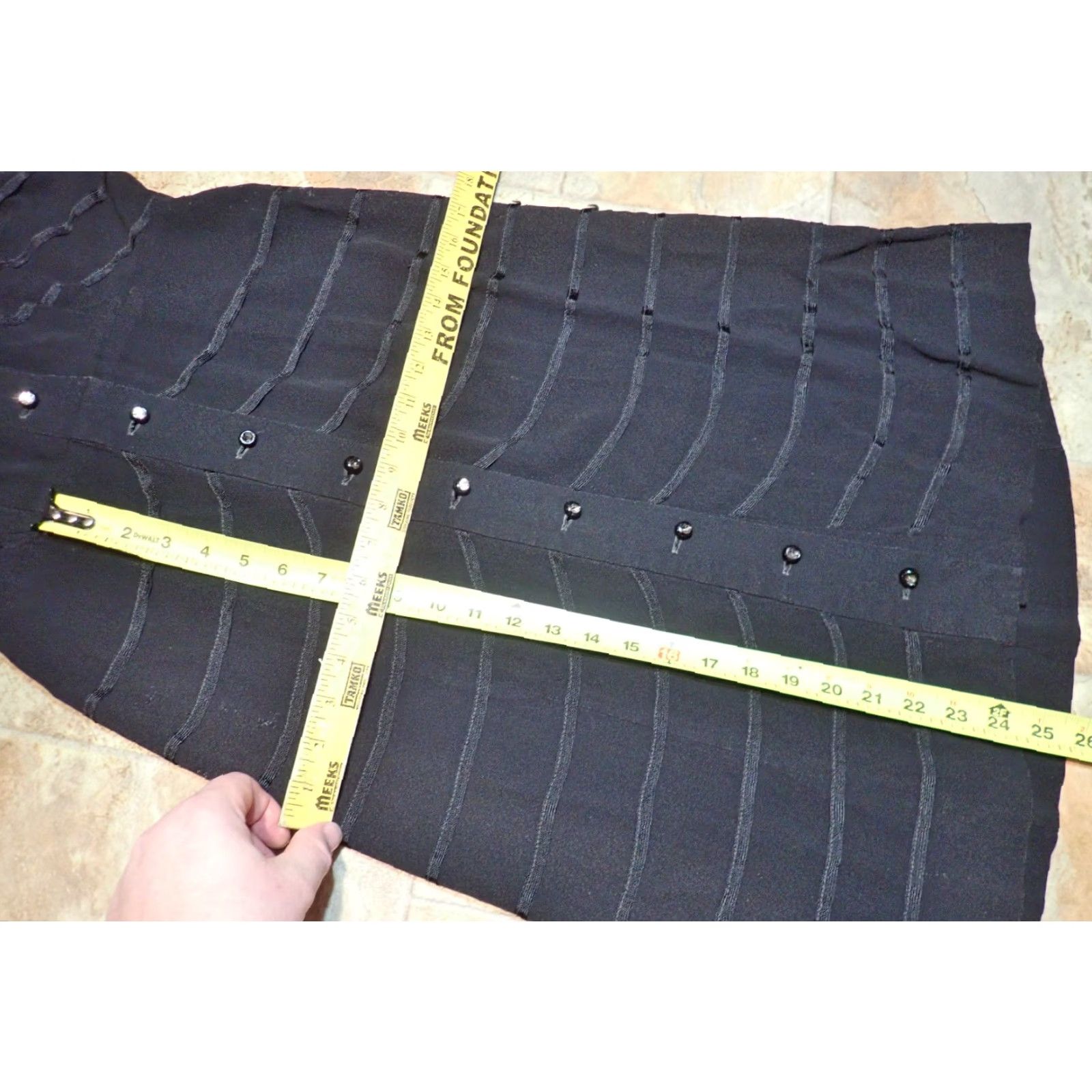 Vintage VINTAGE Rare 1930's 40's Womens XS Black Rayon Wool? Dress Rhinestone Button Maxi 32" 38" 24" Waist 26" Decade 1940s Clubwear Mens Womens Girls Size XS / US 0-2 / IT 36-38 - 7 Thumbnail