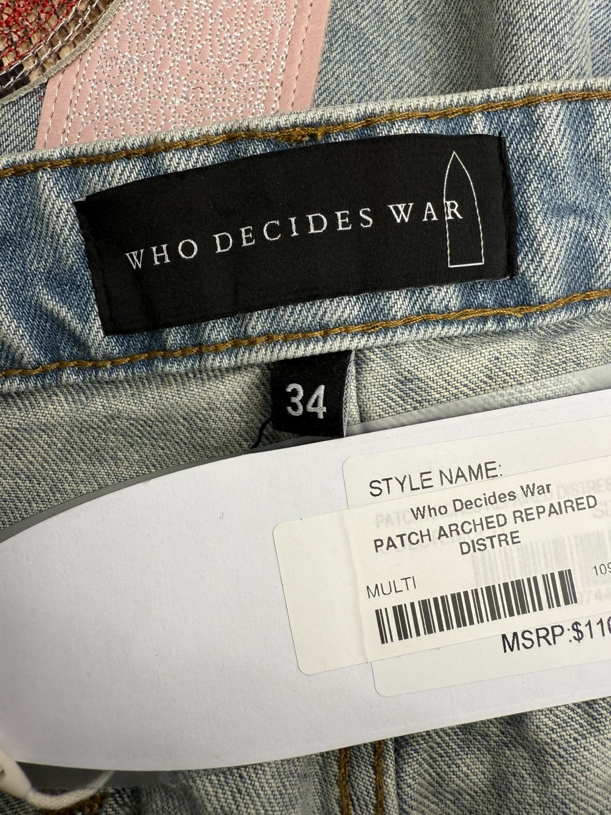 Who Decides War Who Decides War Patch Arched Distressed Denim Size US 34 / EU 50 - 3 Thumbnail