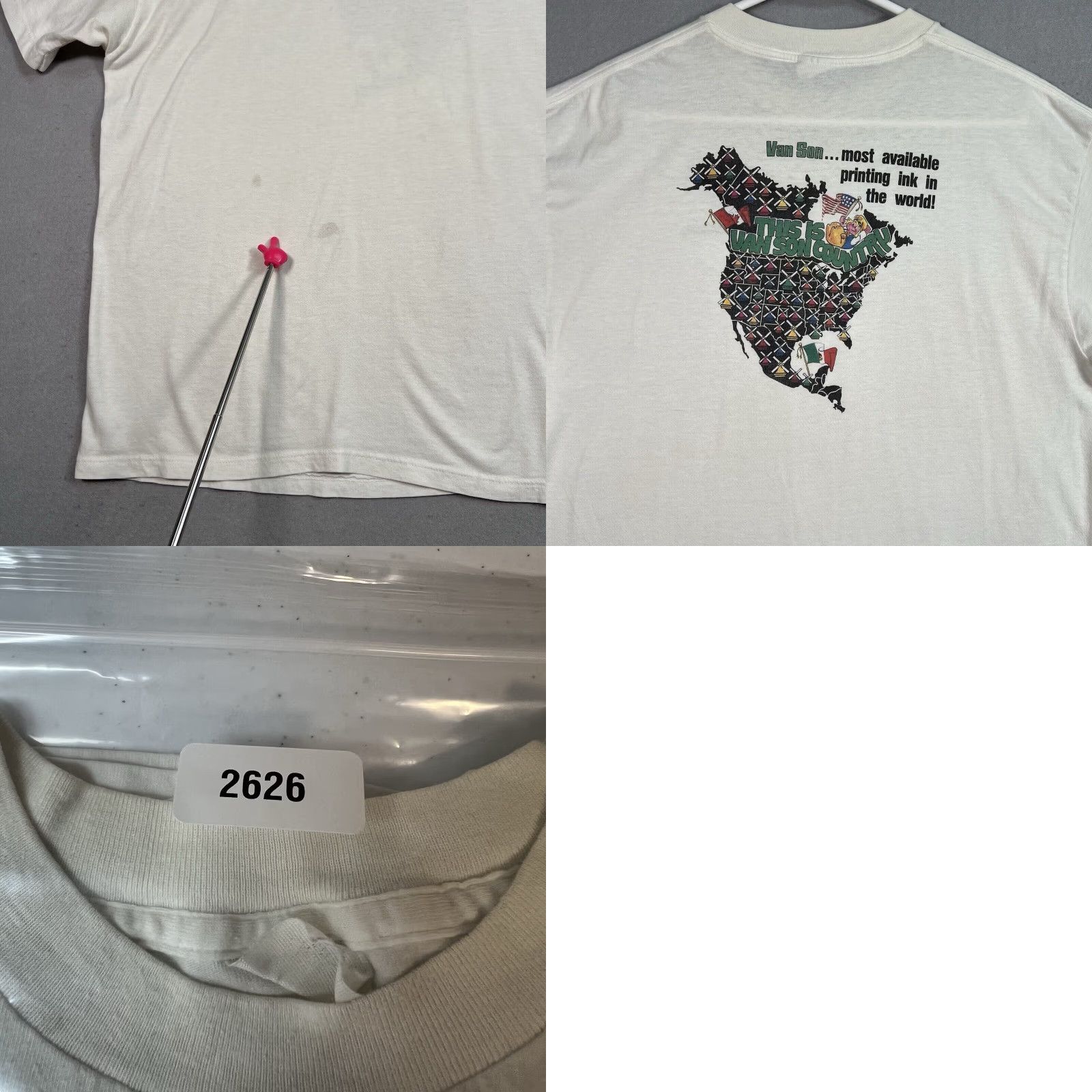 Vintage VINTAGE Van Son Printing Ink Shirt Mens Large White 1990s Graphic Tee Sportswear/Beach Mens L - 90s Merch Size US L / EU 52-54 / 3 - 8 Thumbnail