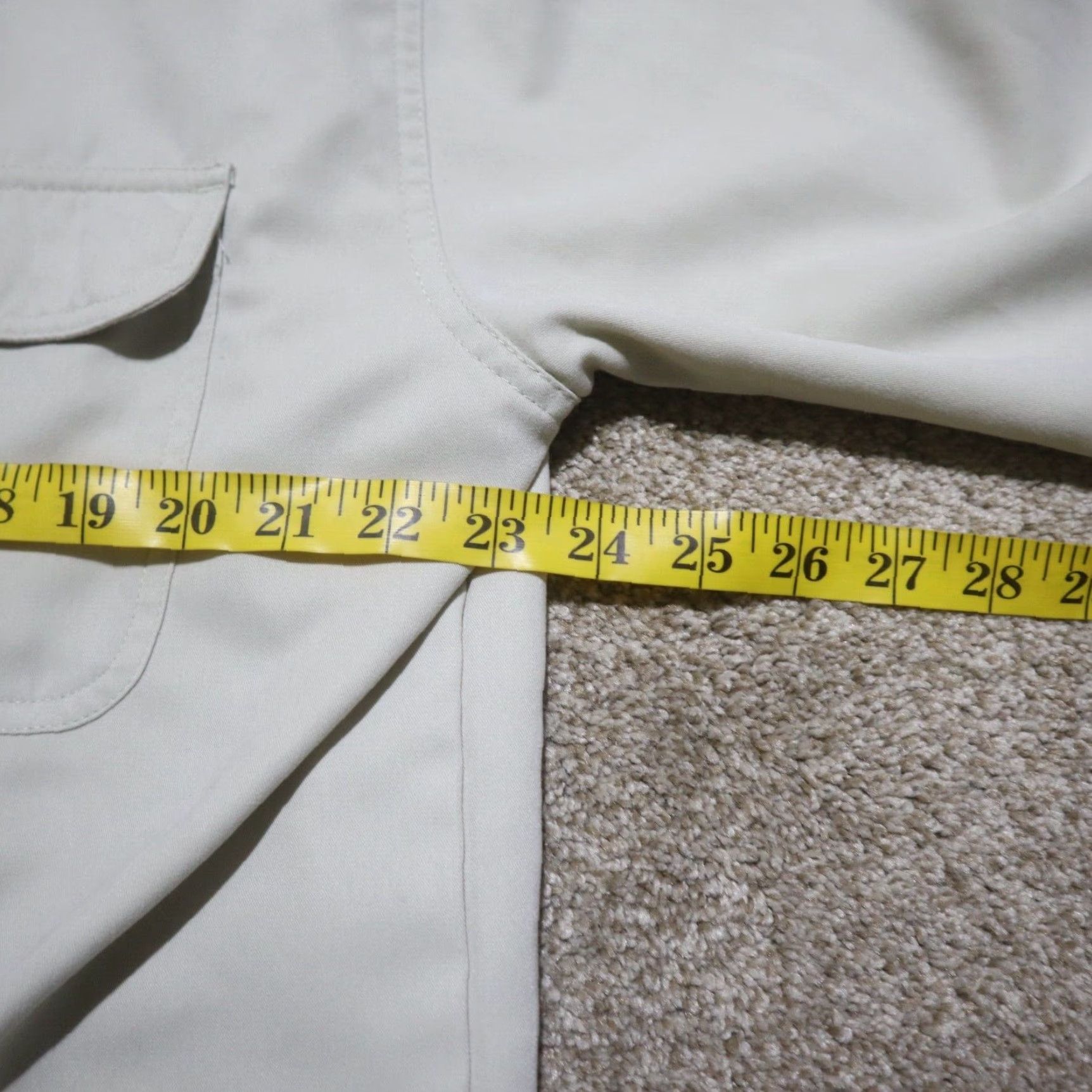 George George Shirt Mens M Beige Suede Button-Up Pocket Collared L Large Size US M / EU 48-50 / 2 - 5 Thumbnail