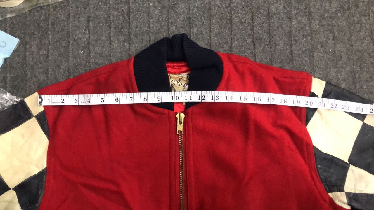 Junko Shimada Junko Shimada Part 2 Varsity Jacket Checked Leather Sleeve Size US L / EU 52-54 / 3 - 16 Thumbnail