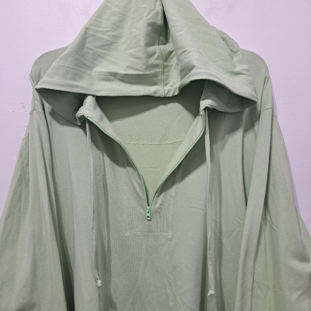 Eileen Fisher Eileen Fisher Organic Cotton Stretch Jersey 1/4 Zip Hooded Top Sweater Aloe 3X Size 4XL / US 24-26 - 10 Thumbnail