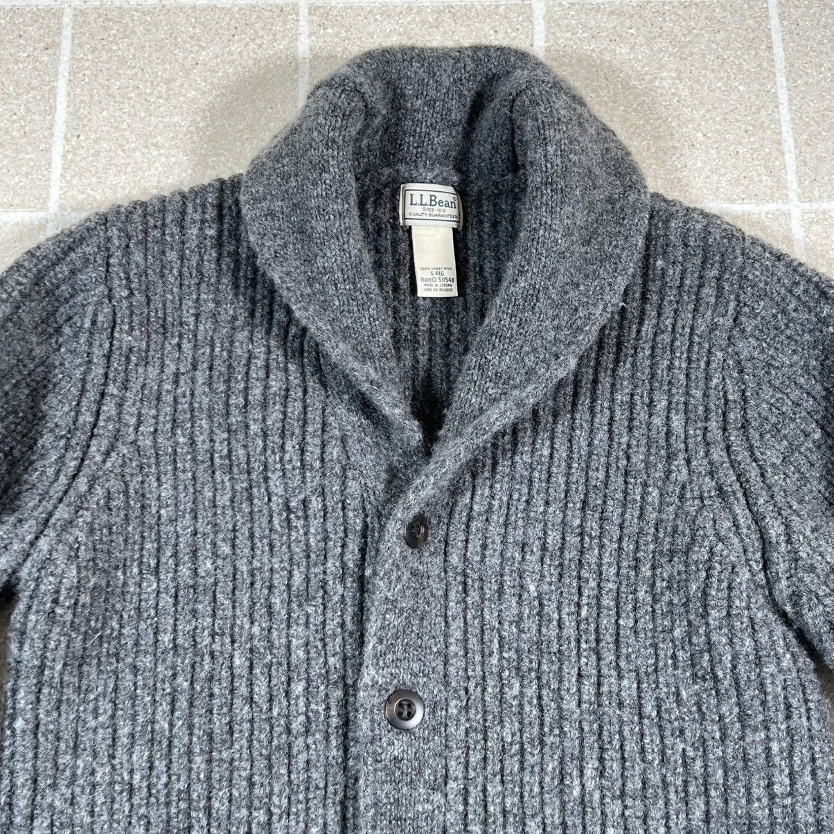 L.L. Bean LL Bean Cardigan Sweater Small Gray Lambswool Shawl Collar Size US S / EU 44-46 / 1 - 2 Thumbnail