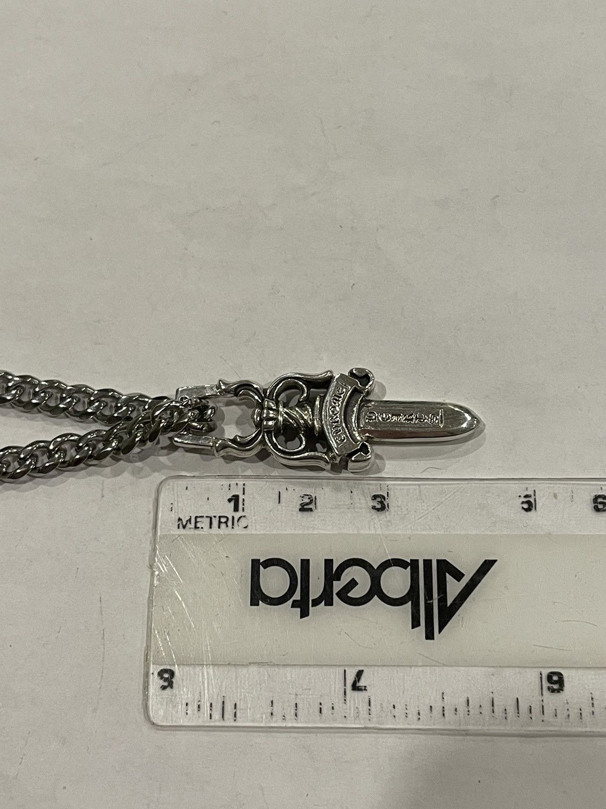 Chrome Hearts Chrome Hearts Large Dagger Pendant Cuban Link Chain ...