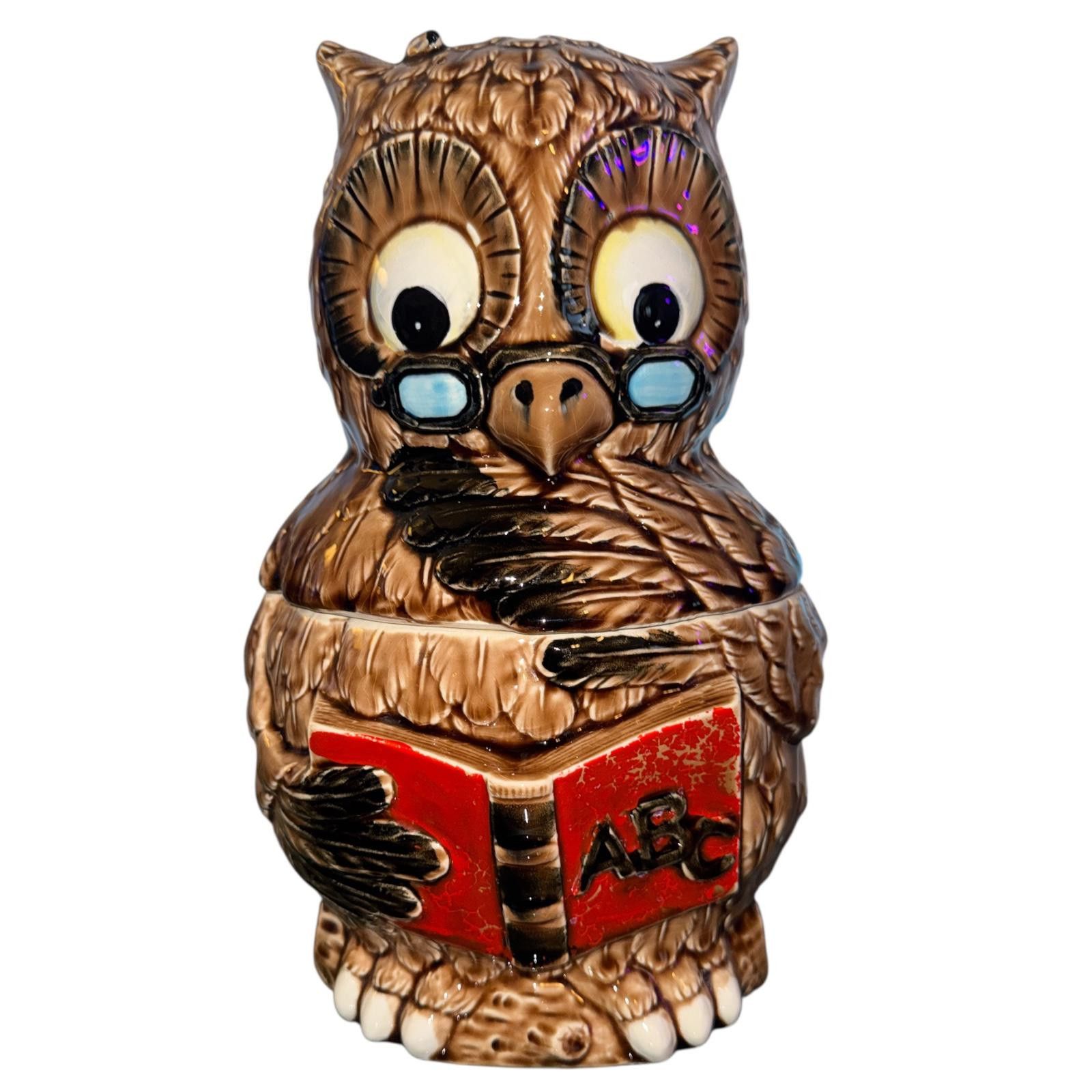 Unknown London Japanese Owl-Shaped Ceramic Kitchen Storage Cookie Jar w Lid Size ONE SIZE - 1 Thumbnail