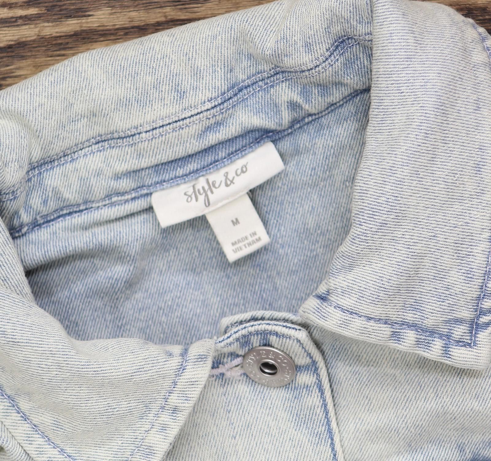 Style & Co New Style & Co. Classic Denim Trucker Jacket Tropic Blue M Size M / US 6-8 / IT 42-44 - 6 Thumbnail