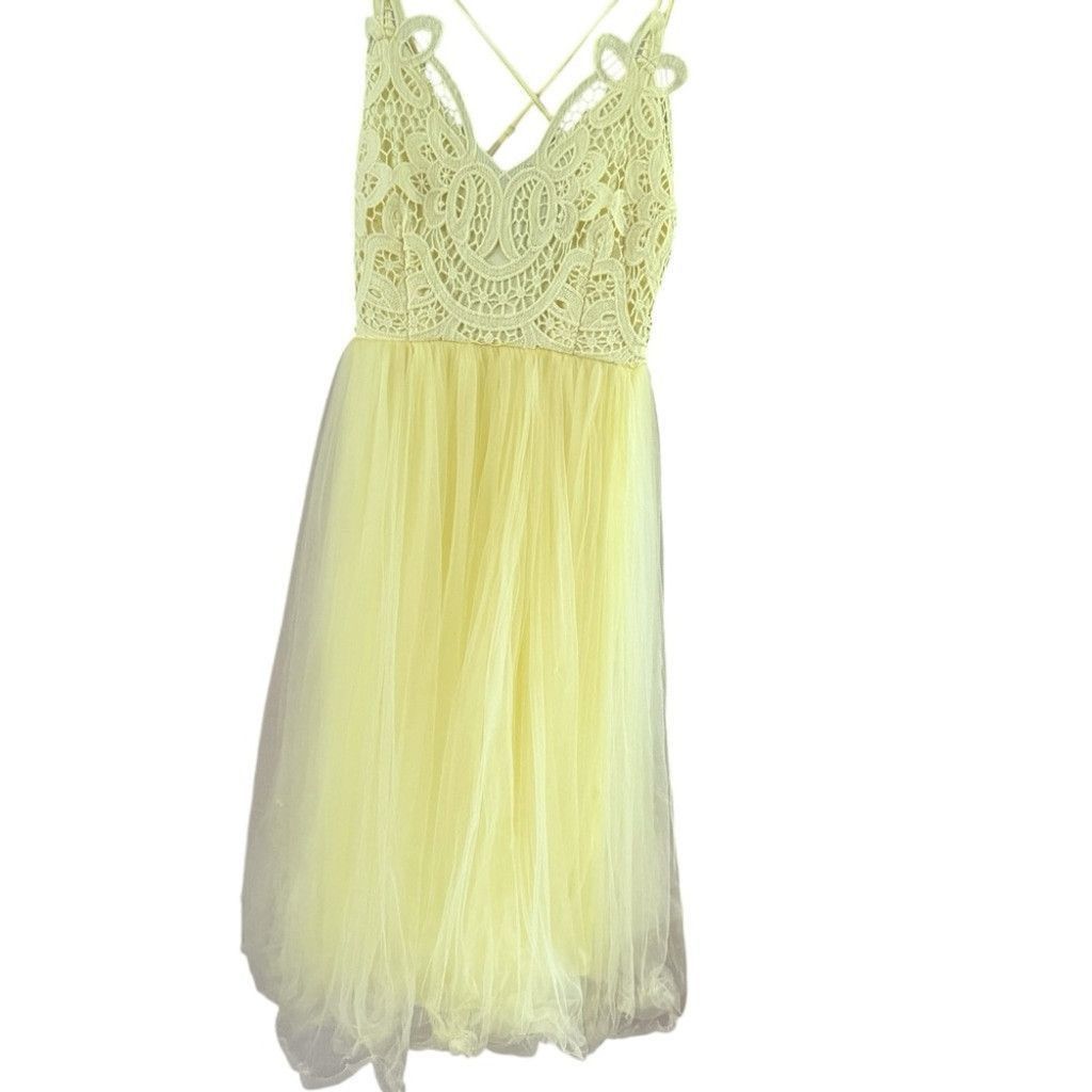 Asos ASOS Yellow Sweetheart Neck Sundress Midi Size M / US 6-8 / IT 42-44 - 10 Thumbnail