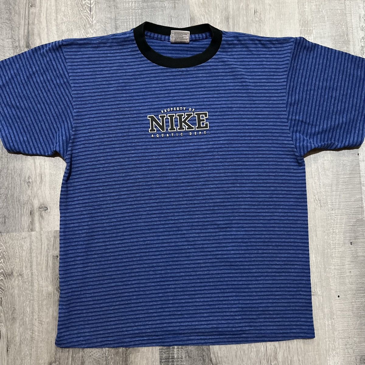 Nike × Vintage VTG Nike Athletic Dept Blue Striped Middies Swimming Shirt Size US M / EU 48-50 / 2 - 1 Thumbnail
