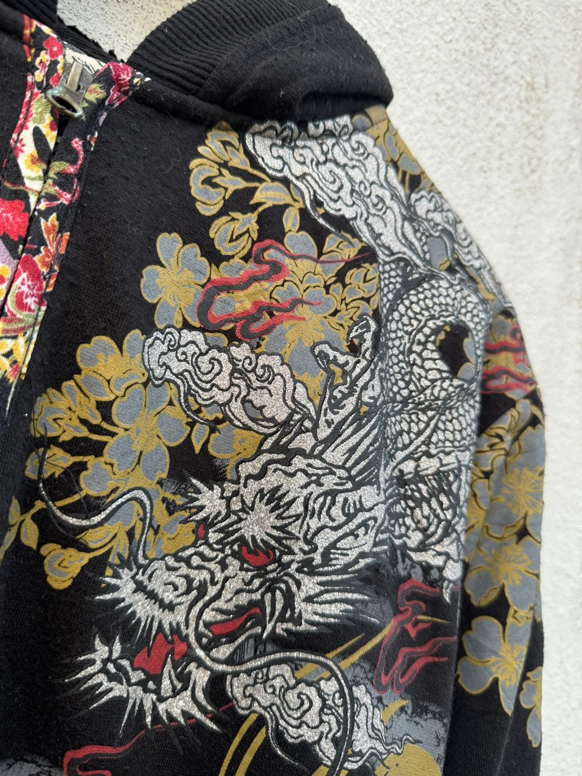 If Six Was Nine 2000s Archive Dragon All Over Print Sukajan Fur Hoodie Size US L / EU 52-54 / 3 - 6 Thumbnail