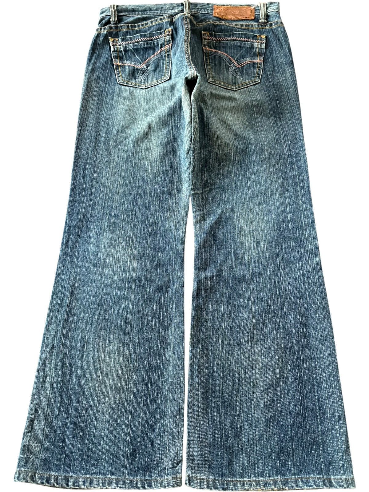 Hysteric Glamour Vintage Japanese Brand Blue Wash Distress Flare Jeans Size 32" / US 10 / IT 46 - 2 Thumbnail