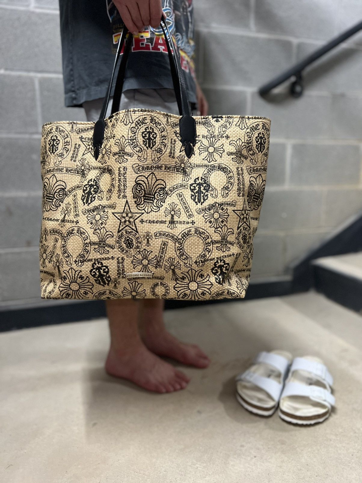 New Chrome Hearts Large Beach Tote Bag in Beige, Men's