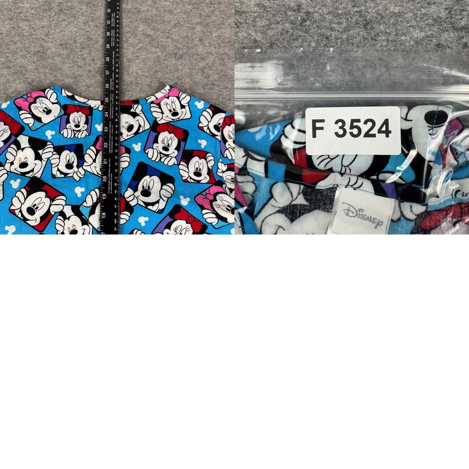 Disney VINTAGE Disney Scrub Top Mickey Minnie Mouse Cotton Blue Womens XS Size XS / US 0-2 / IT 36-38 - 8 Thumbnail