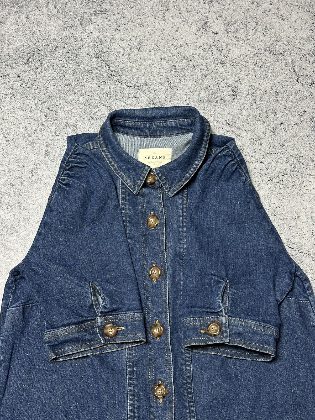 Sezane Sezane Almette Denim Shirt Mini Buttons Dress Size S / US 4 / IT 40 - 7 Thumbnail