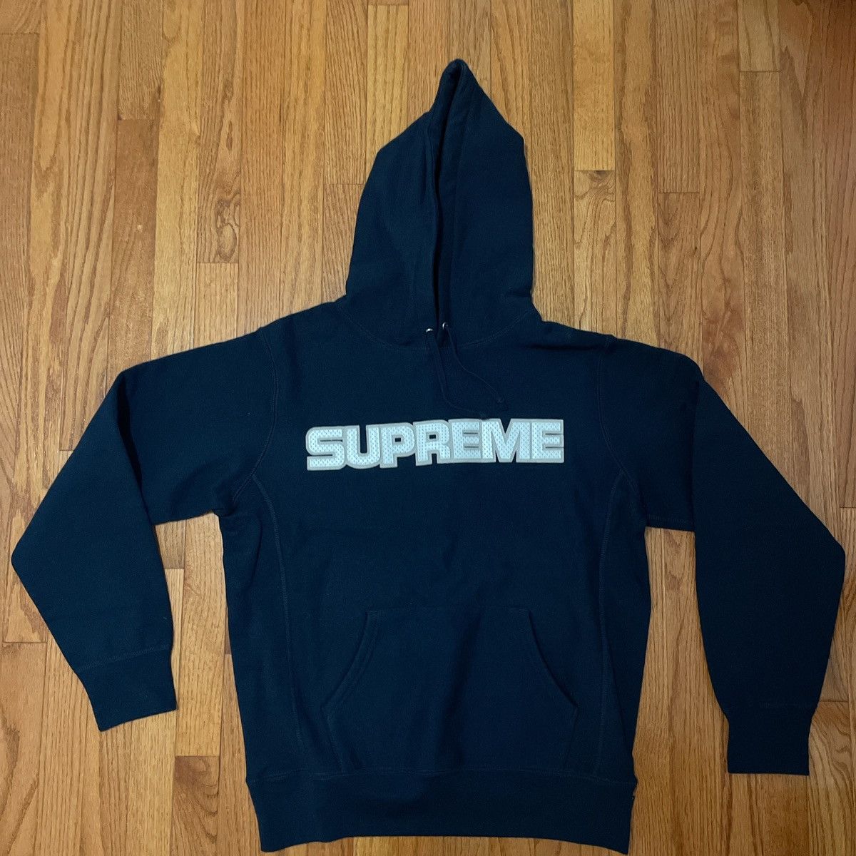 image of Supreme Navy Blue Heavyweight Hoodie Men’S Medium, Men's