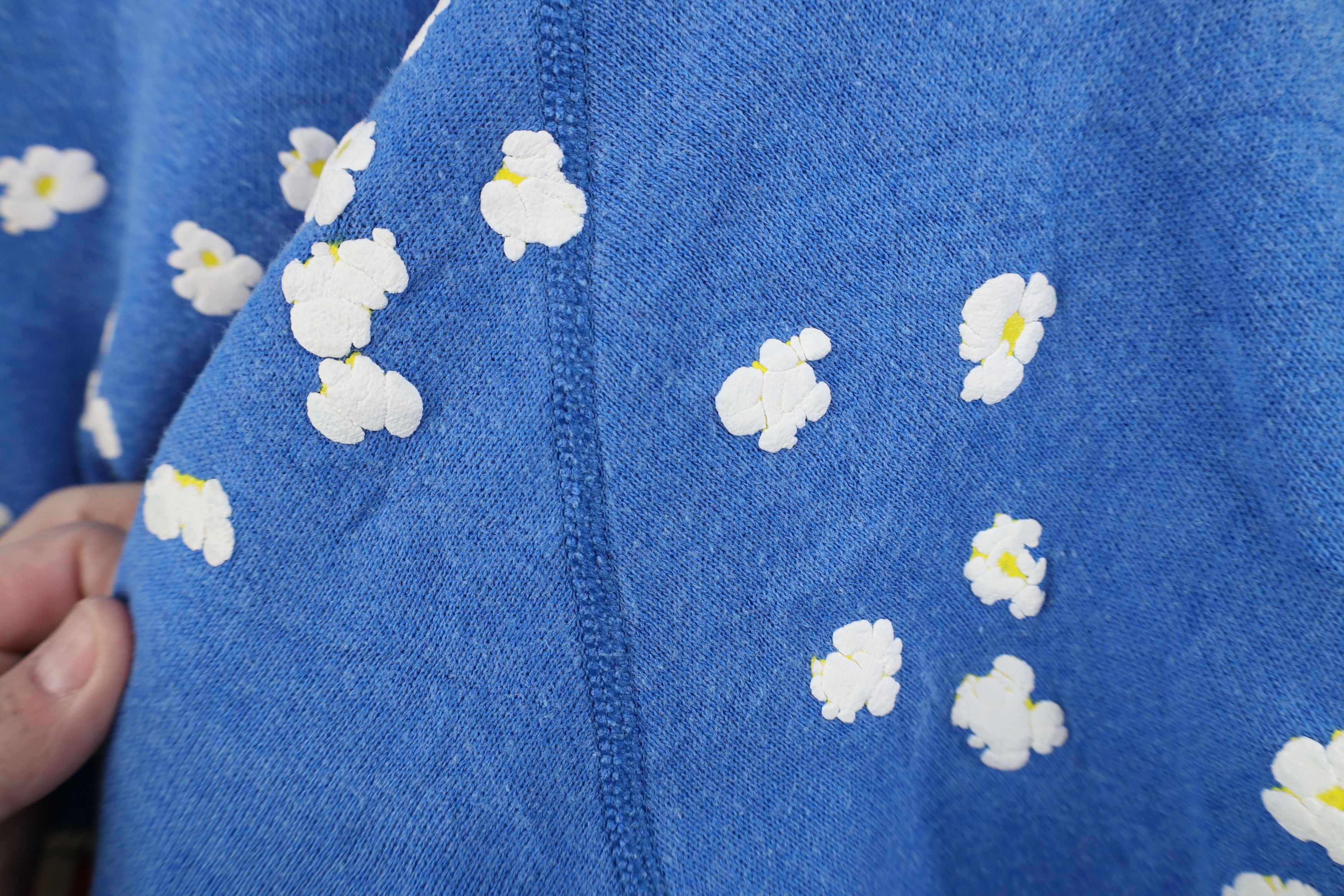 Vintage Vintage 80s Streetwear Popcorn Collared Sweatshirt Blue USA Size L / US 10 / IT 46 - 8 Thumbnail