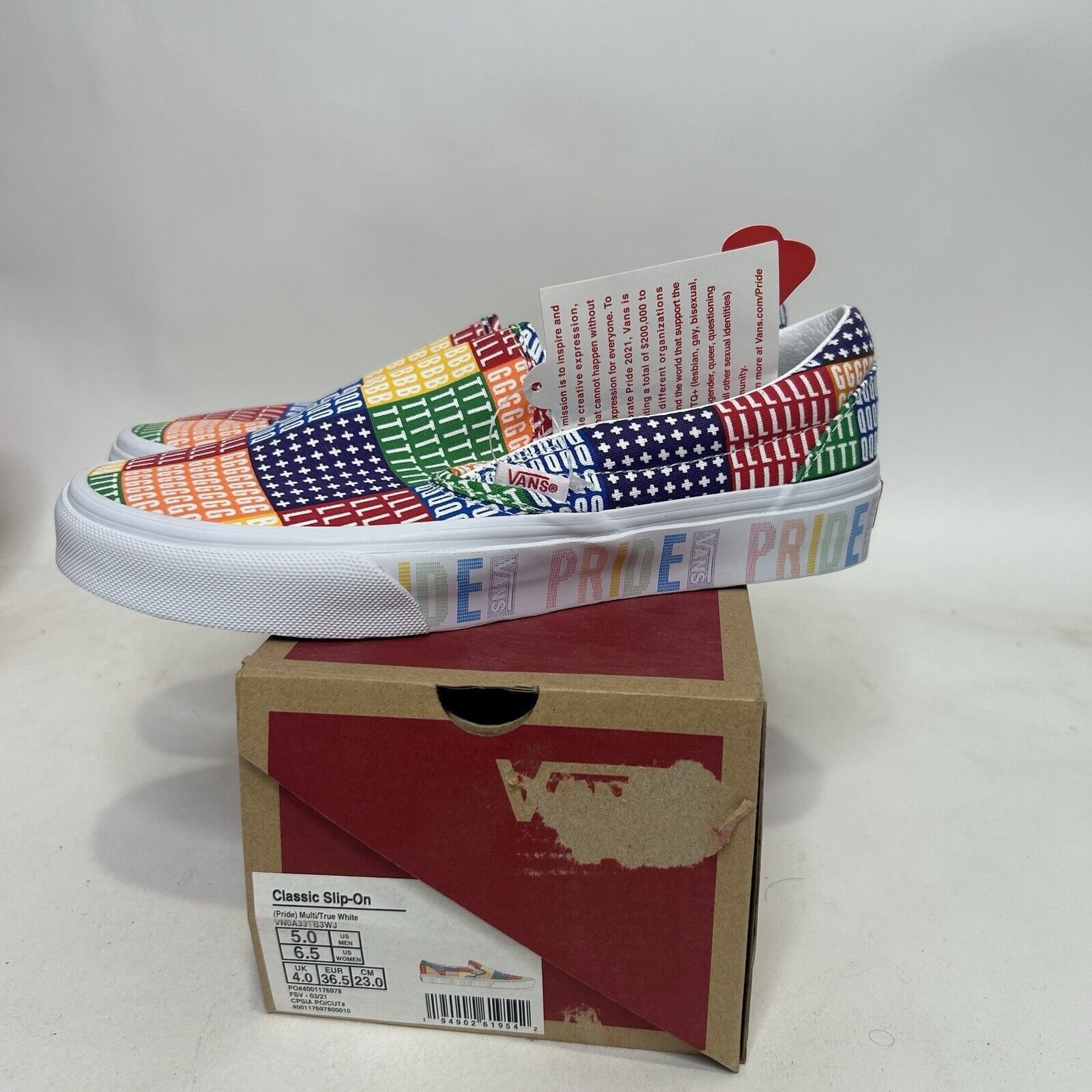 Vans Vans Classic Slip-On “Pride/Multi True White” 2024 Size US 6.5 / IT 36.5 - 3 Thumbnail