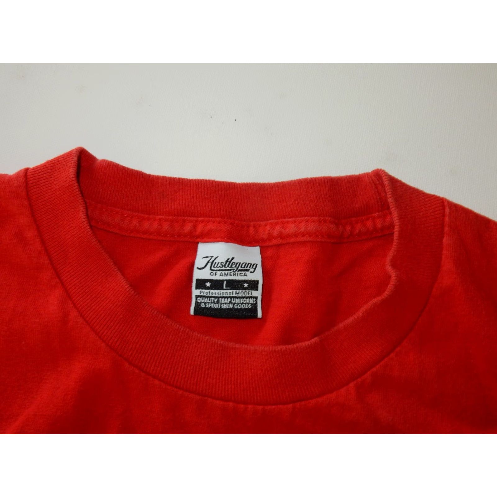 Vintage HUSTLE GANG Men's T-Shirt Large Red Short Sleeve Cotton Size US L / EU 52-54 / 3 - 3 Thumbnail