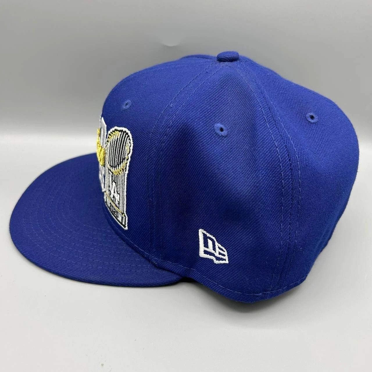 New Era Los Angeles LA Dodgers Hat Men 7 5/8 Blue MLB Fitted Cap Size ONE SIZE - 8 Thumbnail