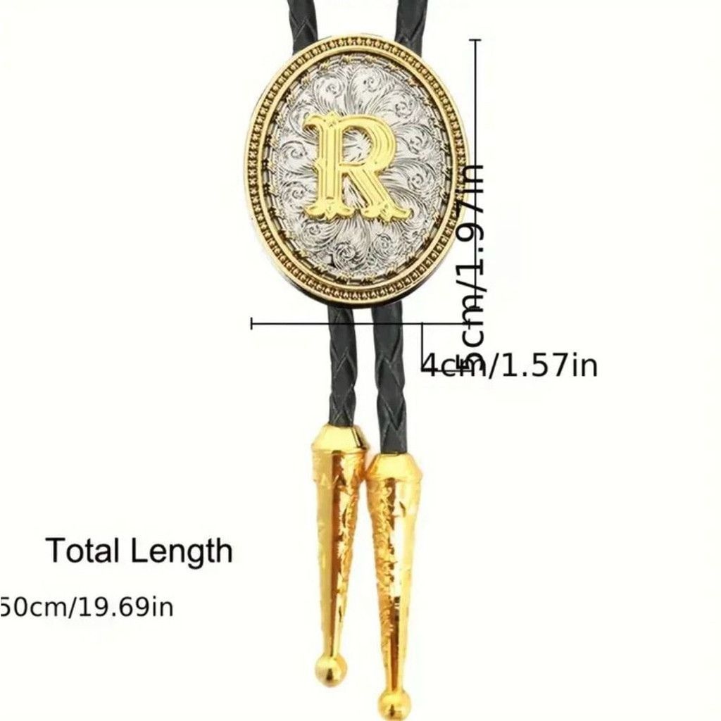 Other Bolo Tie Initial R Mens Casual Western Cowboy Accessory Size ONE SIZE - 8 Thumbnail