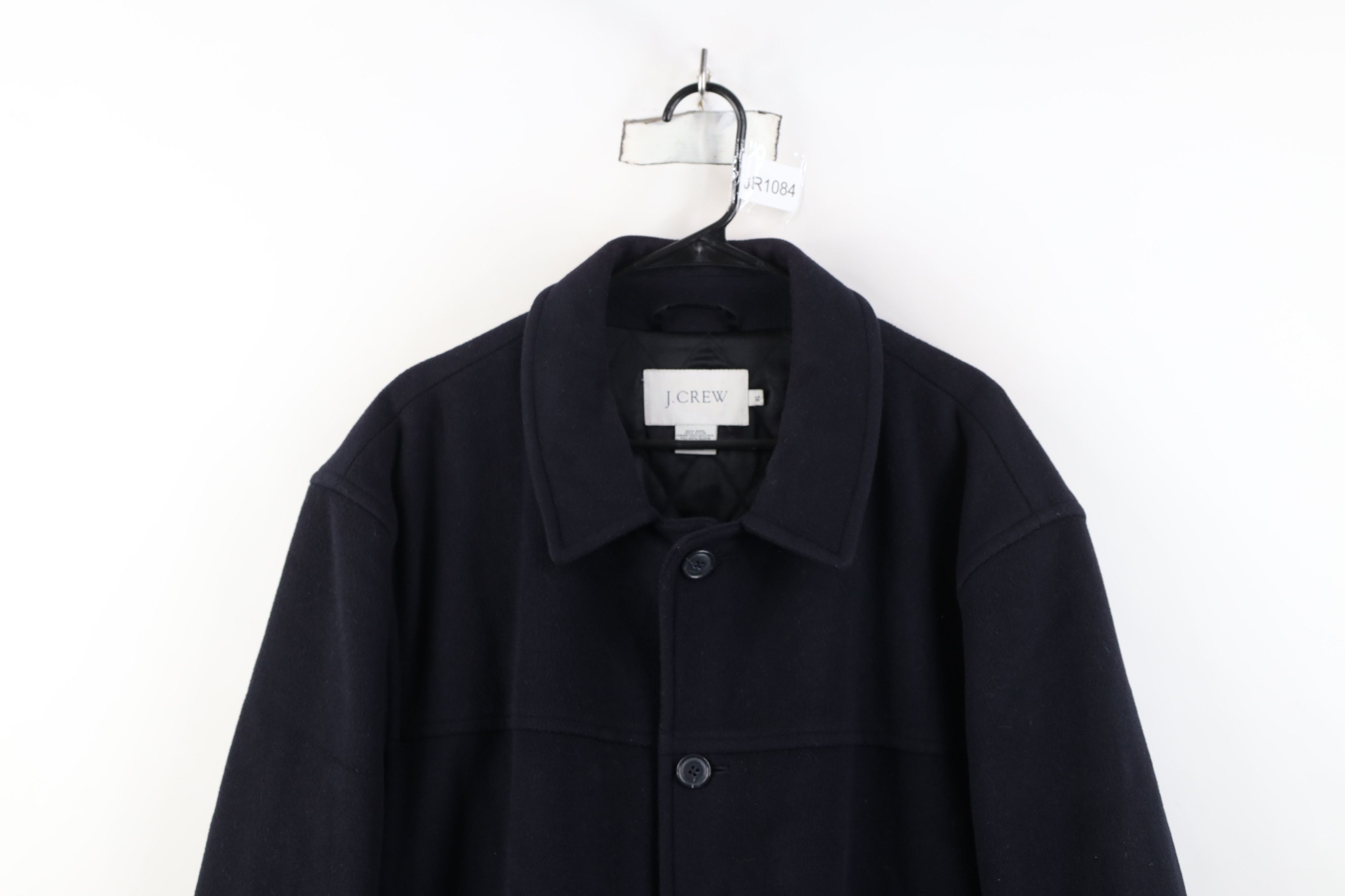 J.Crew Vintage J Crew Quilted Wool Collared Button Jacket Navy Blue Size US XL / EU 56 / 4 - 2 Thumbnail