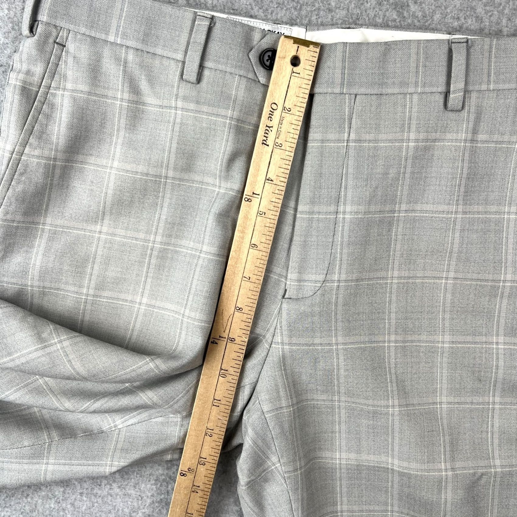 Vintage Spier & Mackay Grey Plaid Wool Flat Front Pants Mens 34x26 Size US 34 / EU 50 - 6 Thumbnail