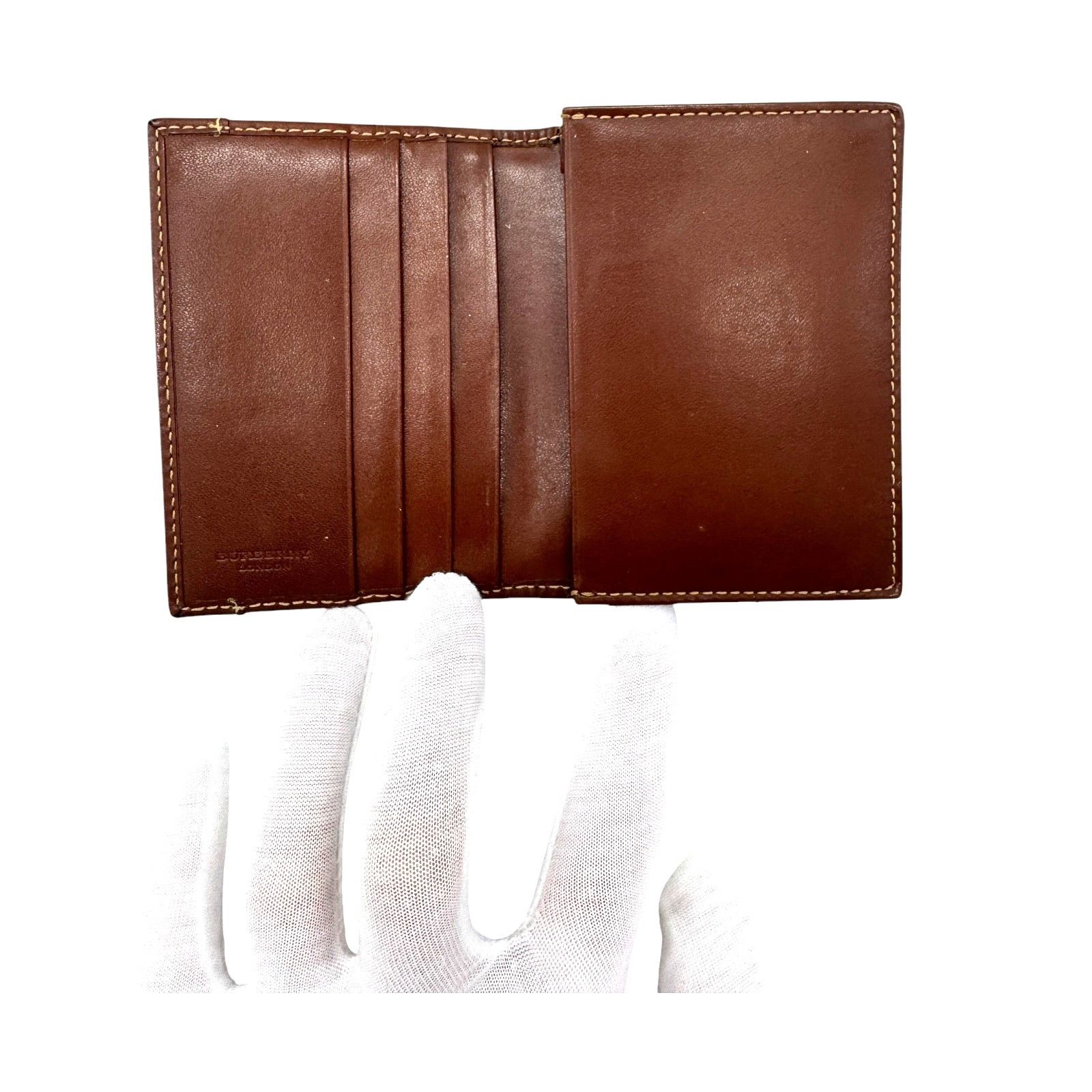 Burberry 🔴 Burberry Pocket Organizer Wallet - Haymarket Check Brown Size ONE SIZE - 5 Thumbnail
