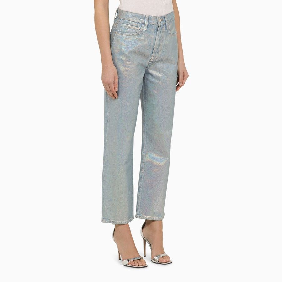 Frame o1d2blof0824 Cropped Denim Jeans in Light Blue Size 29" - 3 Thumbnail