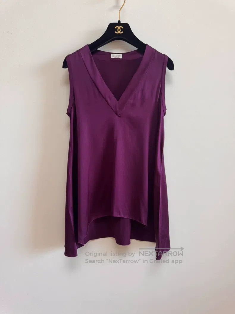 Brunello Cucinelli Brunello Cucinelli Noble Purple Silk Vest Size XXS / US 00 / IT 34 - 2 Thumbnail