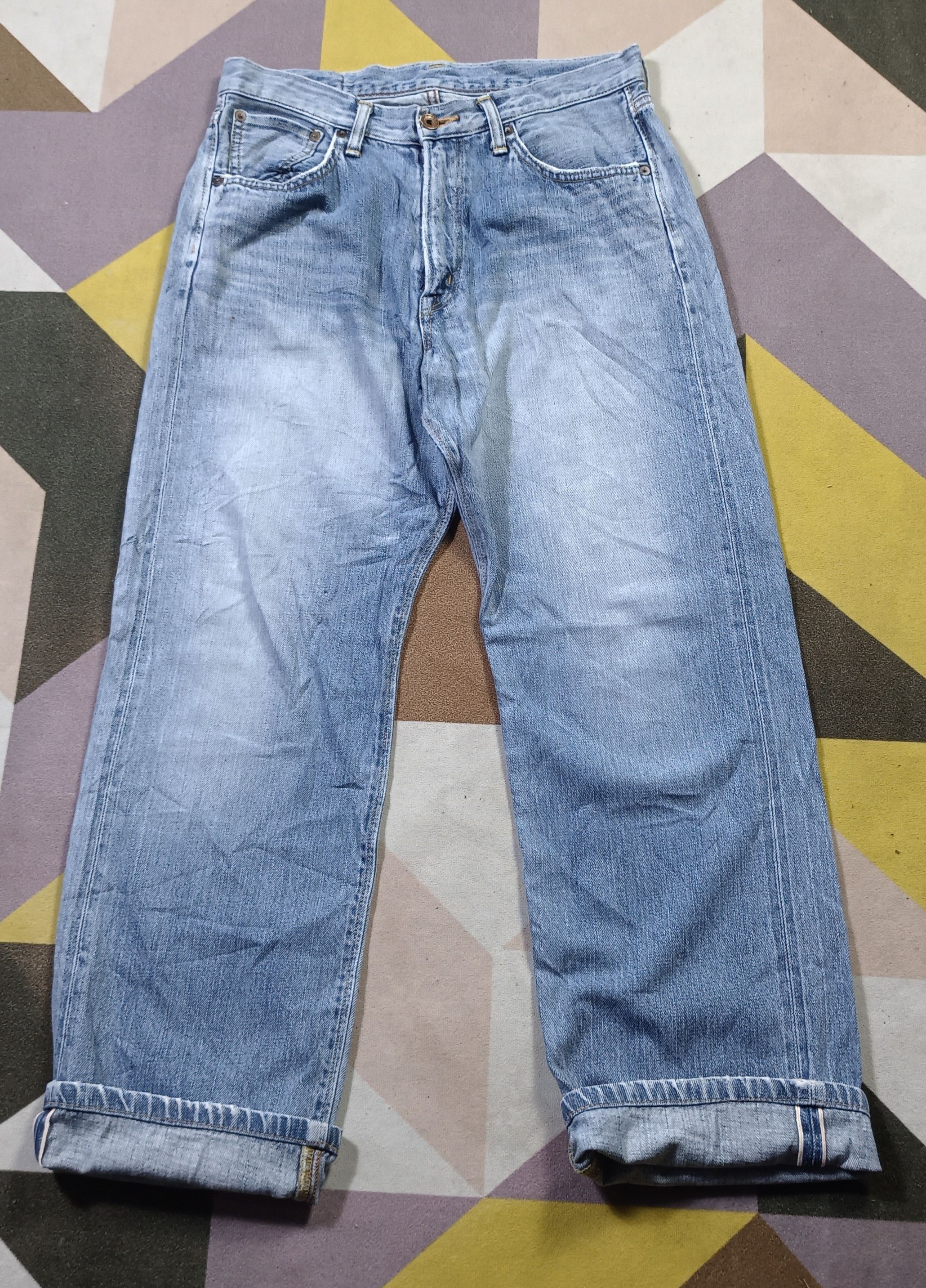 Edwin Edwin Selvedge 505z Orange tag Distressed Denim (30) Size US 30 / EU 46 - 3 Thumbnail