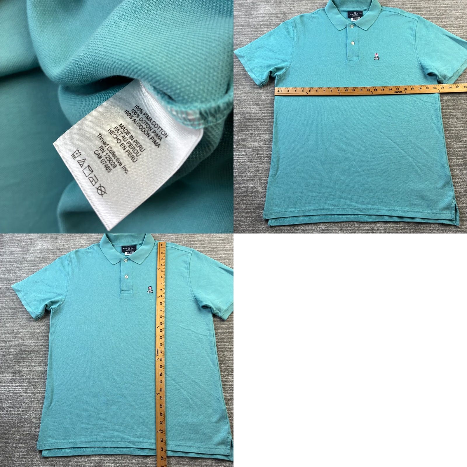 Psycho Bunny Psycho Bunny Polo Shirt Mens XL Blue Cotton Pique Logo Size US XL / EU 56 / 4 - 8 Thumbnail